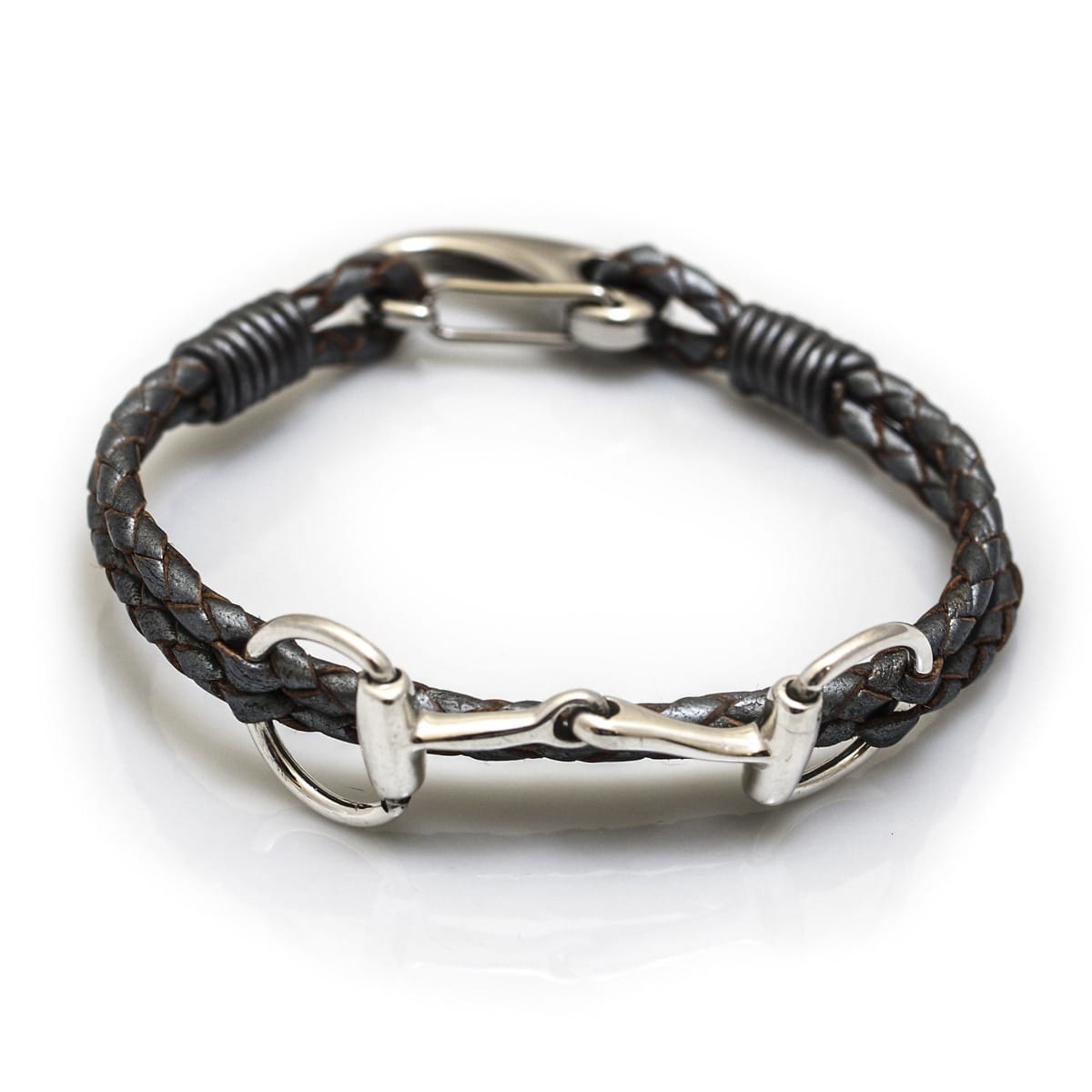 Hiho Silver Snaffle Leather Bracelet