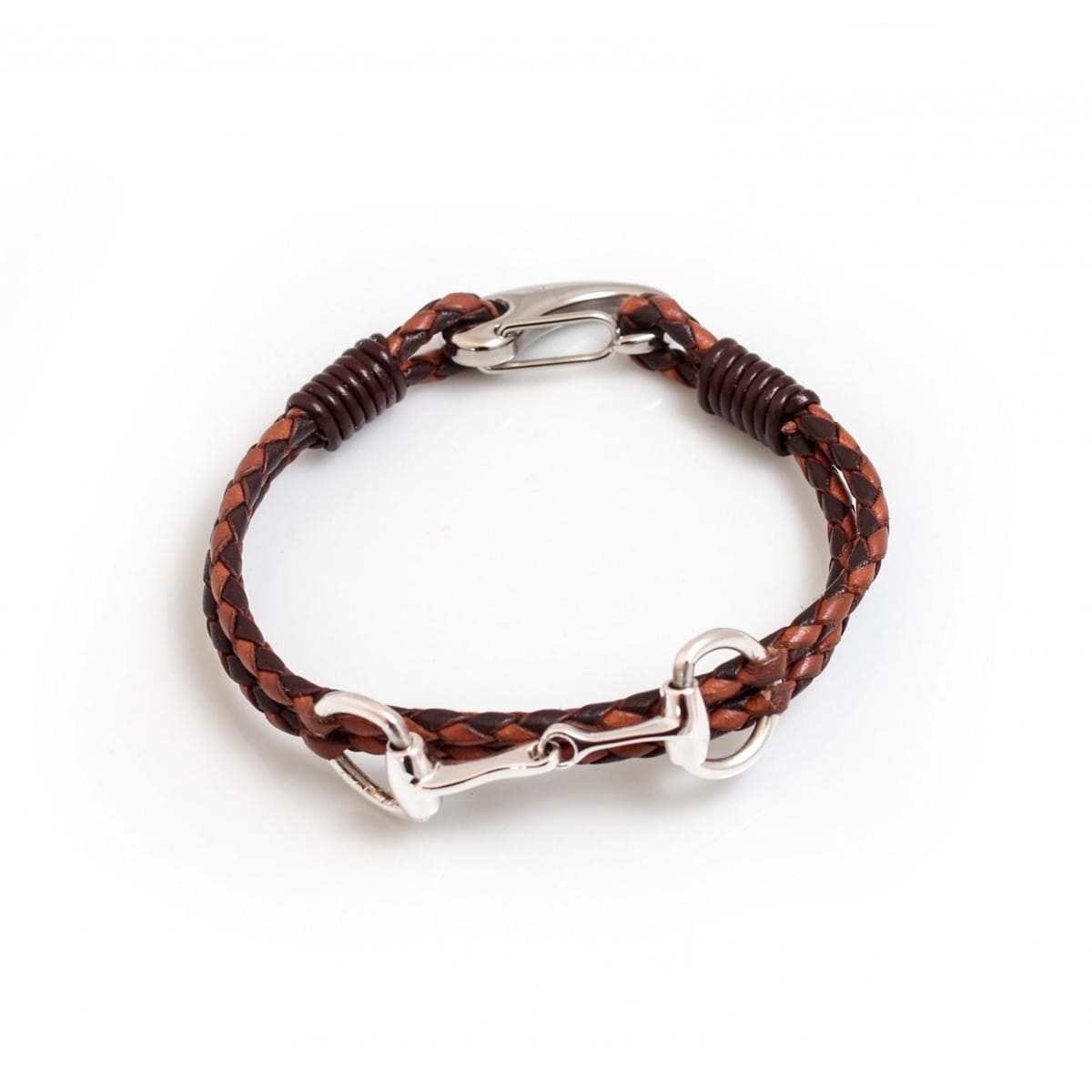 Hiho Silver Snaffle Leather Bracelet