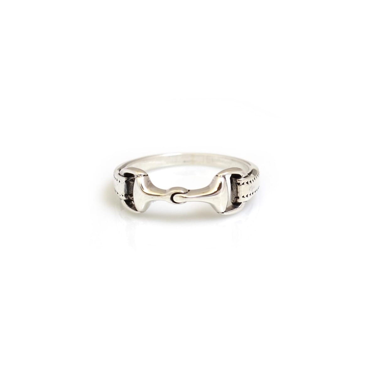 Hiho Silver Sterling Silver Detailed Snaffle Ring