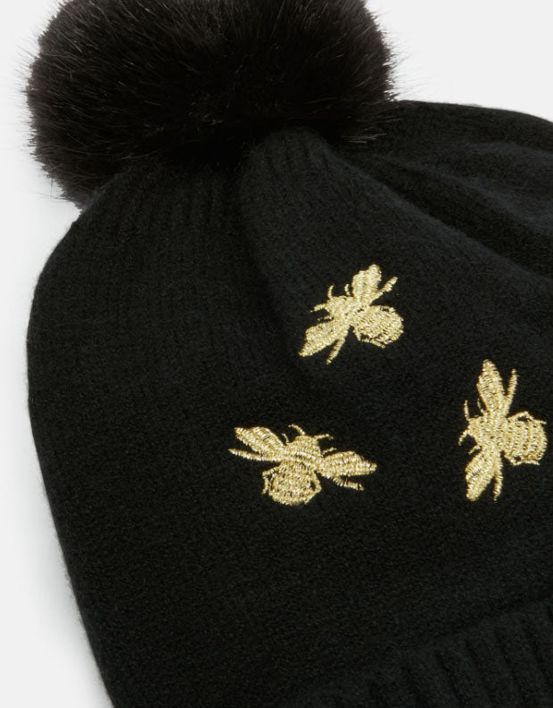 Joules Ladies Stafford Knitted Hat with Embellishment