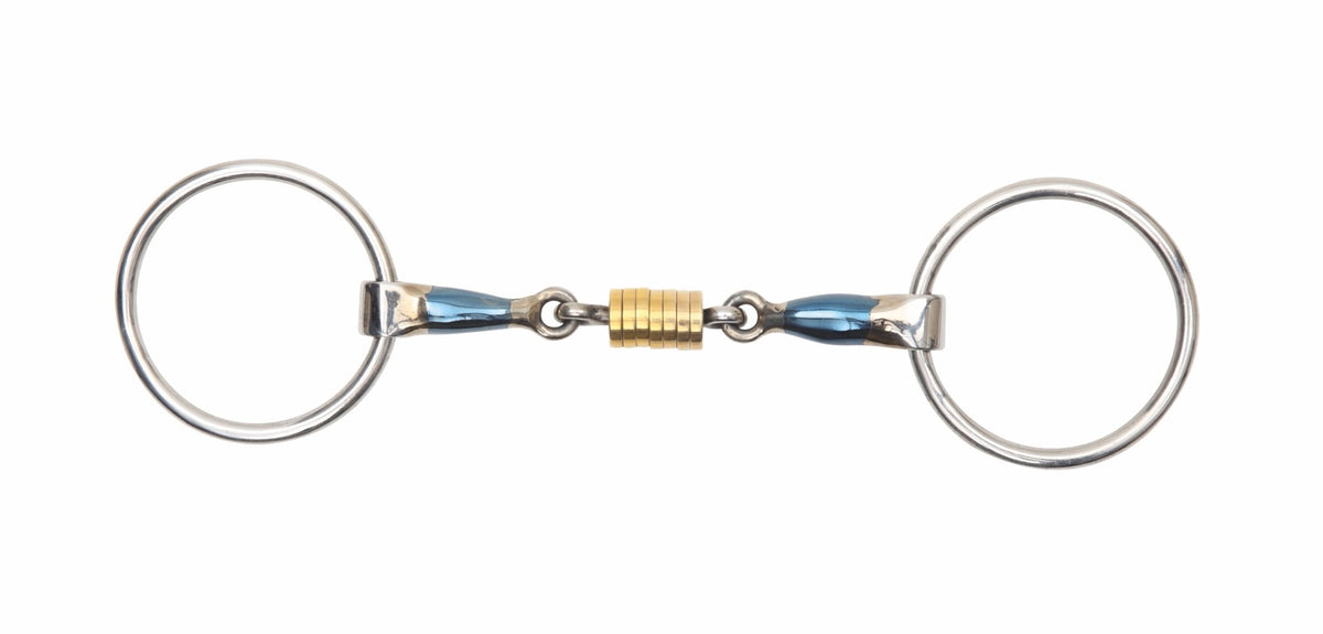 Shires Blue Sweet Iron Loose Ring with Roller Link Bit