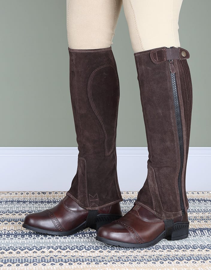 Shires Moretta Adults Suede Half Chaps-Half Chaps & Gaiters-Eland Lodge